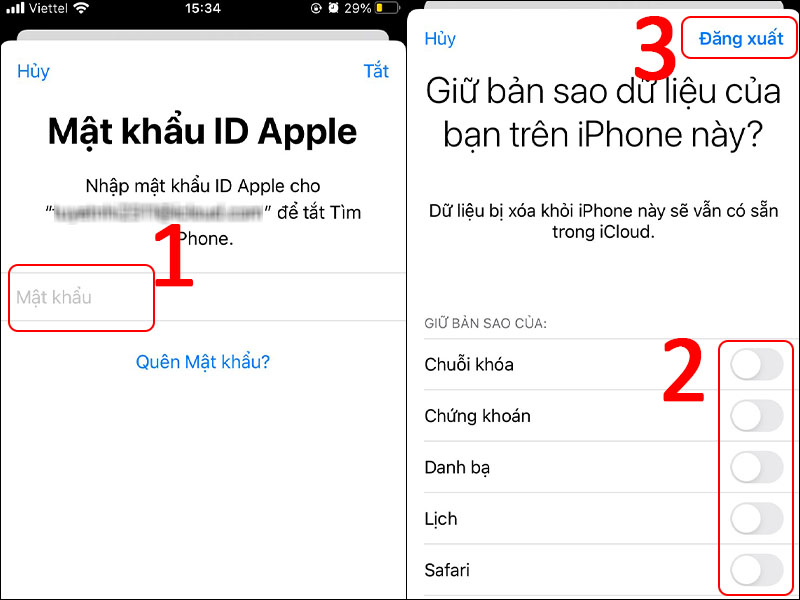 Cách thoát iCloud trên iPhone/iPad bước 2